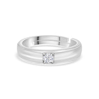 0.2 Carat Solitaire Silver Band Ring for Women