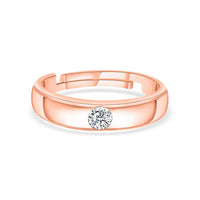 0.5 Carat Single Solitaire Adjustable Rose Gold Ring For Men