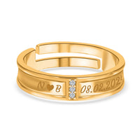Adjustable Gold Plated Ring for Men