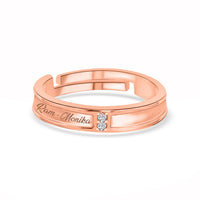 Double Solitaire Adjustable Rose Gold Ring For Women
