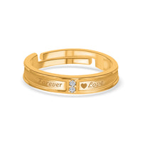 Ornate Double Solitaire Adjustable Silver Ring For Women