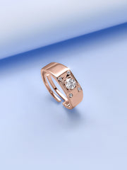 1 Carat Sunshine Adjustable Solitaire Rose Gold Ring For Men