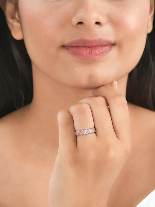 1 Carat Love Engagement Adjustable Rose Gold Solitaire Ring-1