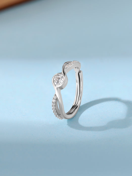 0.40 Carat American Diamond And Pure 925 Sterling Silver Ring For Women