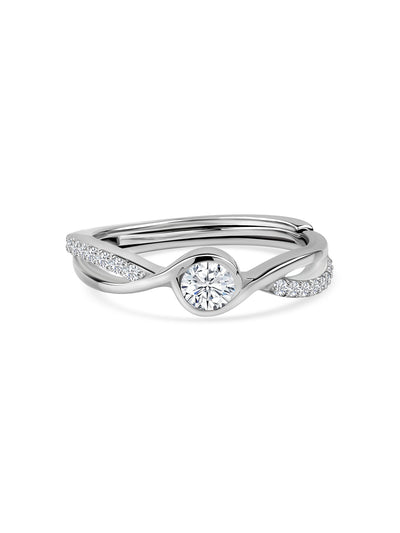 American Diamond Pure 925 Sterling Silver Ring For Women