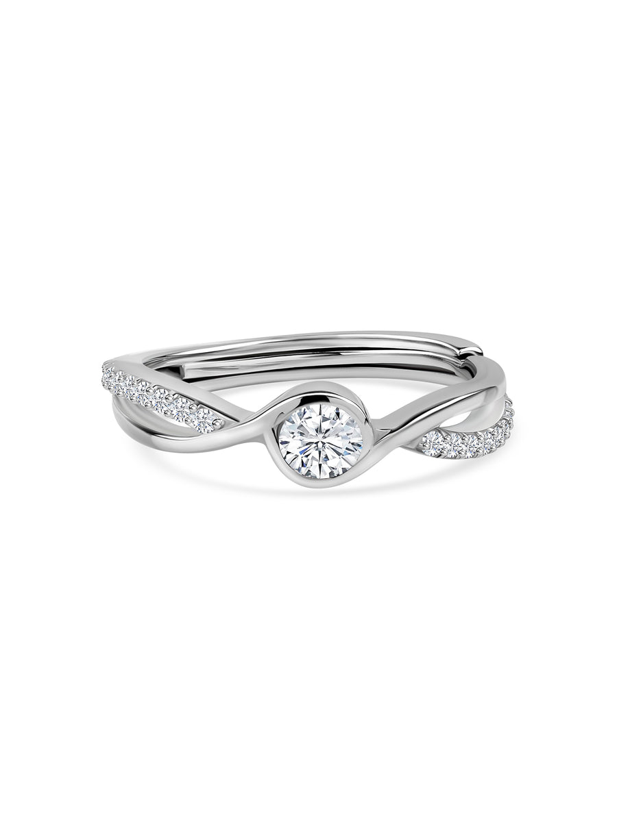 0.40 Carat American Diamond And Pure 925 Sterling Silver Ring For Women