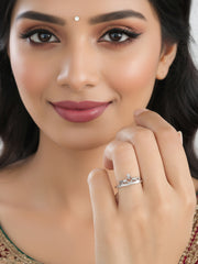 Crown Tiara Adjustable Silver Ring For Women