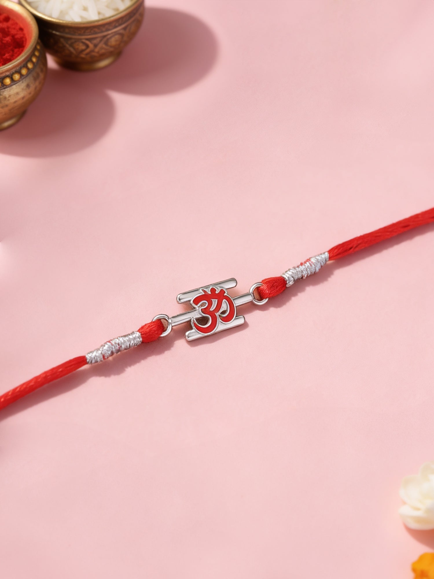 Om Symbol Silver Rakhi For Brother