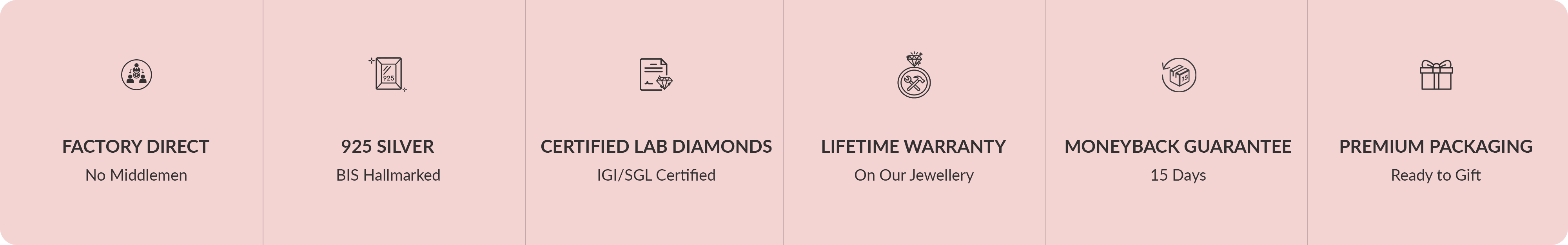 Ornate Jewels USP benefits factory direct 925 hallmarked silver certified lab diamonds IGI SGL lifetime warranty premium gift packaging
