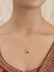 Maya Cushion Cut Ruby Necklace