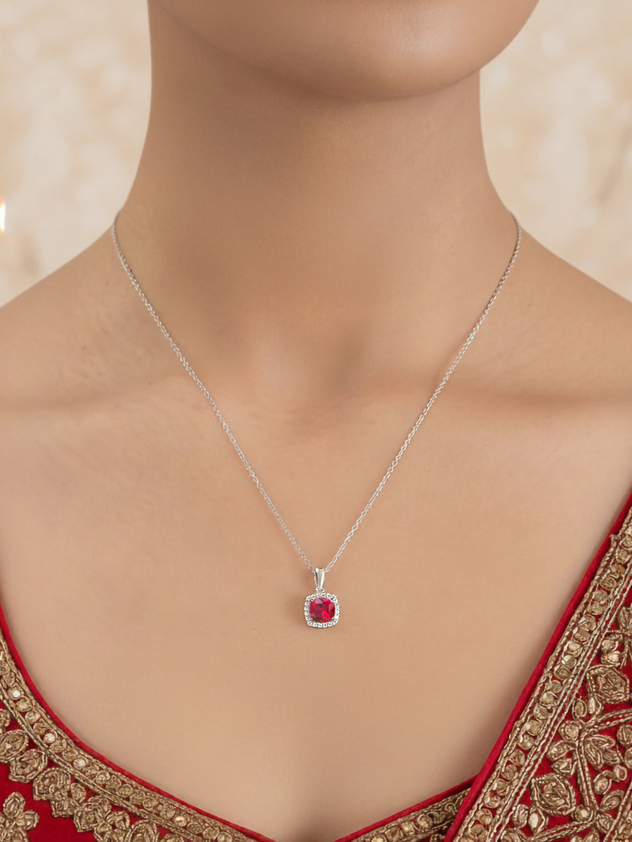 Maya Cushion Cut Ruby Necklace