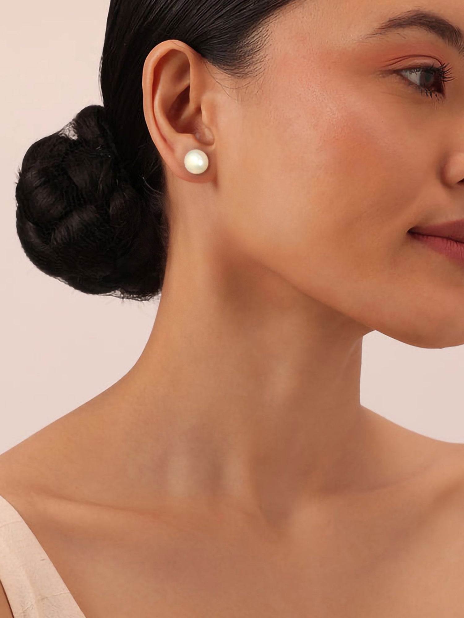 7Mm White Freshwater Pearl 925 Silver Stud Earrings