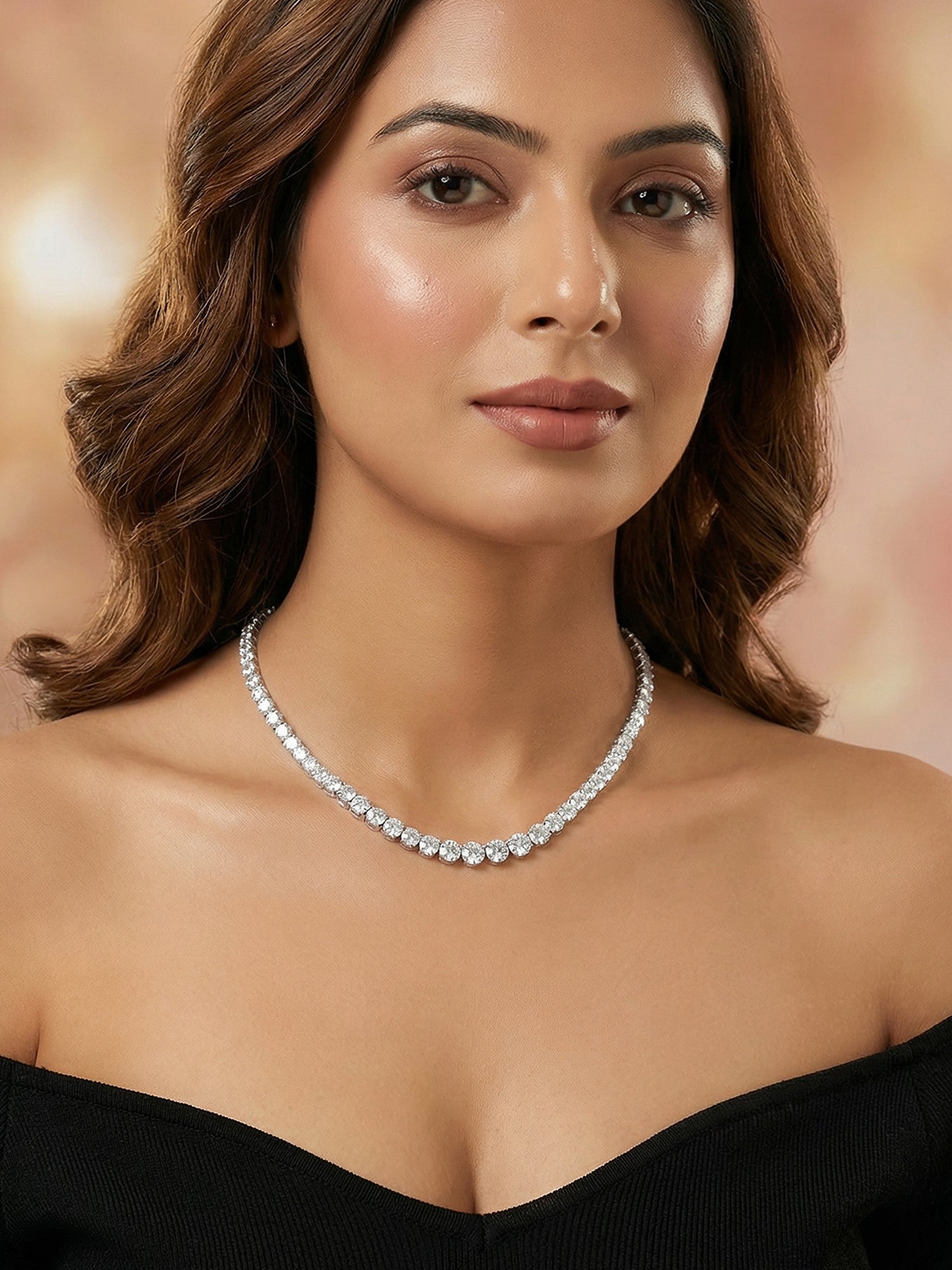 buy pure silver jewellery with american diamonds