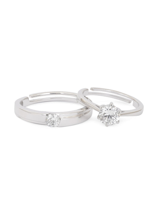 ELEGANT ADJUSTABLE SILVER RINGS FOR COUPLE-2