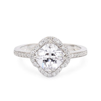 Forever American Diamond Silver Flower Ring