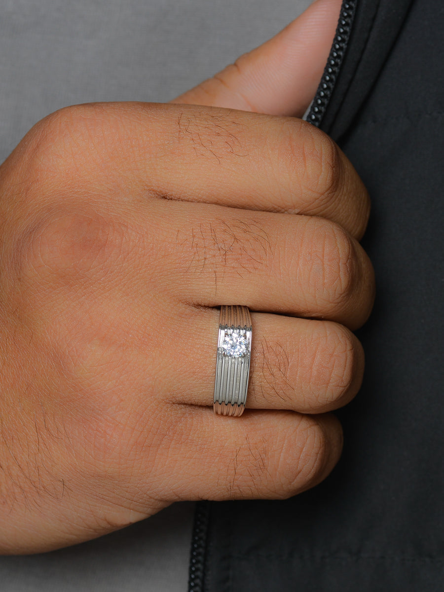 Wedding Band Pure Silver Rings For Mens Carat 925 Pure Silver
