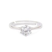 1.5 Carat Adjustable Silver Solitaire Ring