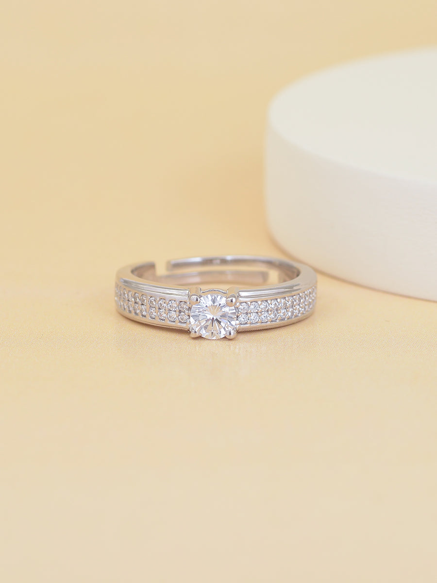 Shiny Carat Solitaire Engagement Adjustable Ring – Ornate Jewels
